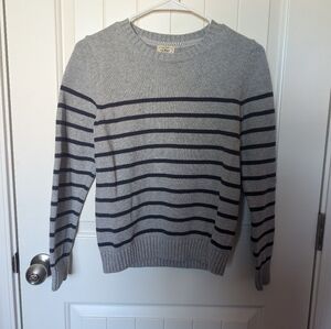 VTG L. L. Bean Striped Cotton Sweater Women's X Small Grey/Blue